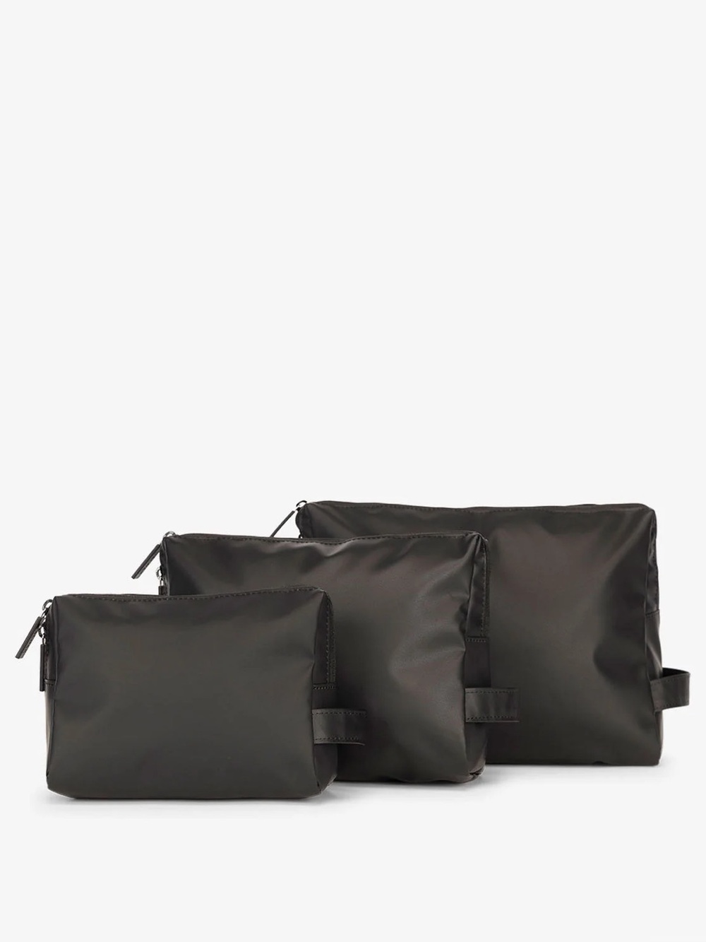 NWT CALPAK Water Resistant Zip Pouch Set (3 Pieces) Black